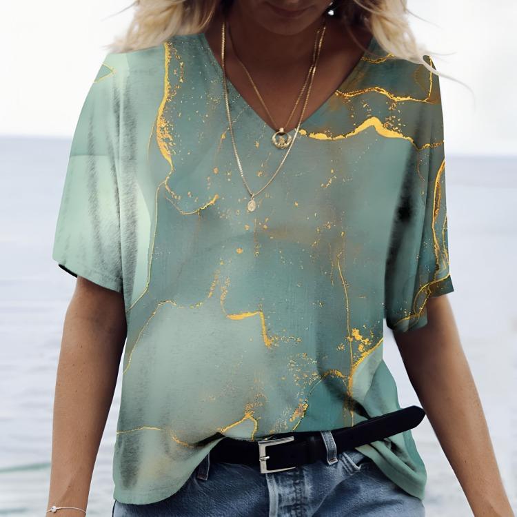 Harajuku Women's Vintage 3D Colors Print Oversized Loose T Shirt Fashion Summer Short Sleeve Tshirt Female Clothes New