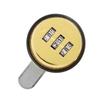 Password Coded Cam Lock Zinc Alloy 3 Digital Combination Cabinet Lock Gold 30mm/1.18in for Drawer