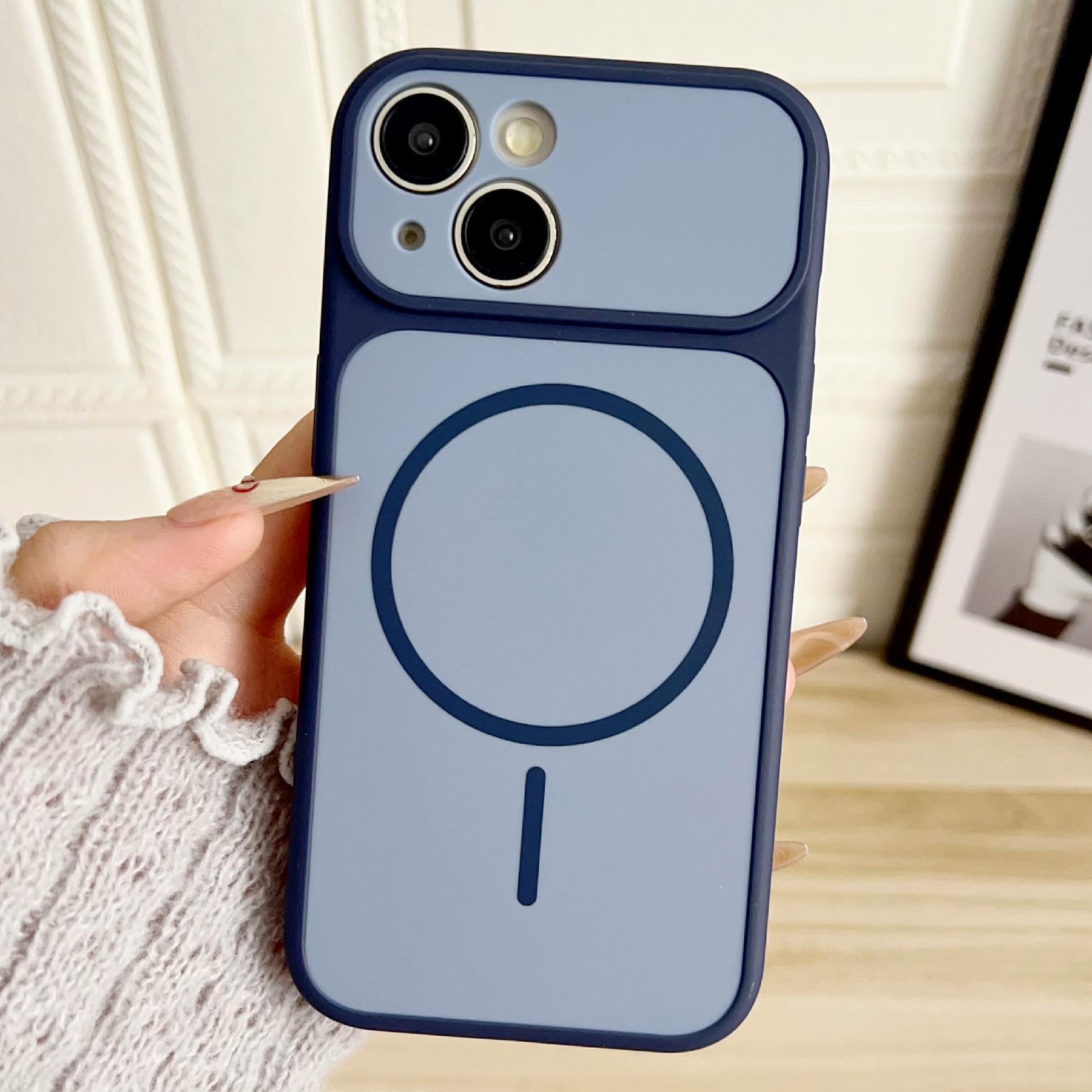 

For iPhone 15 Case Compatible with MagSafe Dual Color Skin Touch TPU PC Shockproof Phone Cover