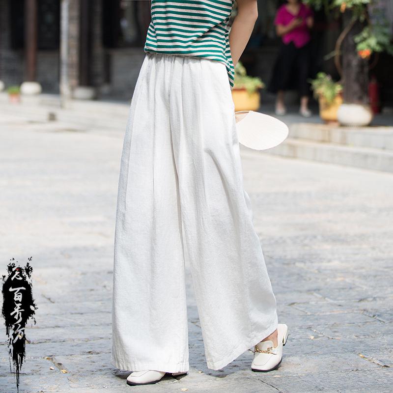 Women's Wide Leg Ramie Cotton Linen Pants - Spring/Summer 2025 Collection