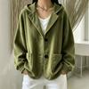 Women S Corduroy Hooded Button Pocket Casual Sweatshirt