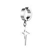 Wannee 2pcs Cross Feather Stud Earrings Punk Rock Style Stainless Steel Hiphop Jewelry For Women Men
