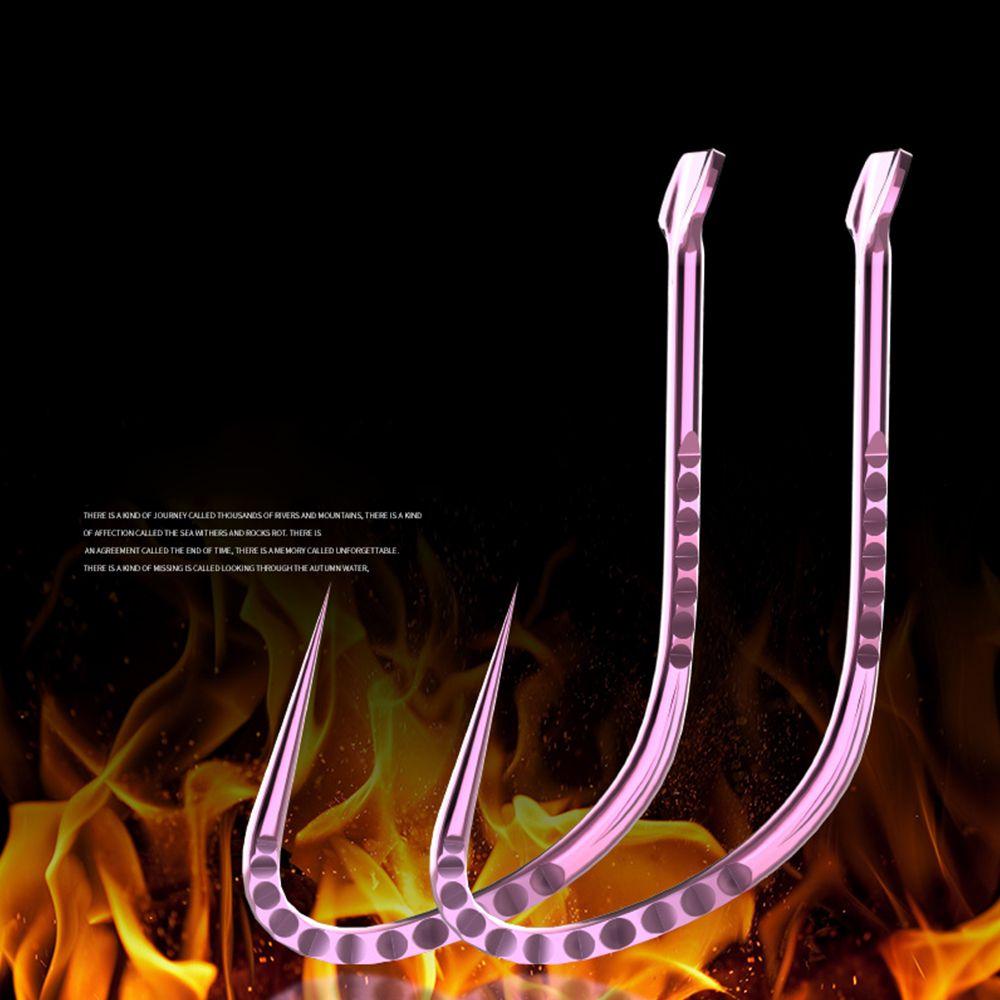30pcs DIY Fishing Accessories Light Pink Fishhook Black Pit Sports Titanium Alloy Horn Tooth Carp