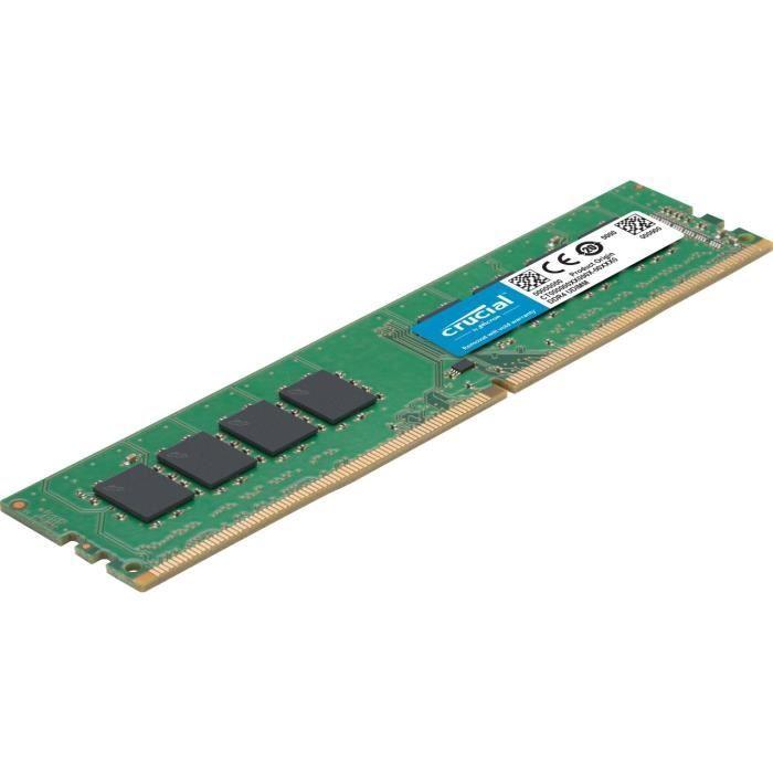 CRUCIAL - Mémoire PC DDR4 - 16Go (1x16Go) - 2400 MHz - CAS 17 (CT16G4DFD824A)