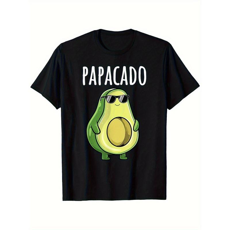 European Size A Fun Papacado T-Shirt for Dads, Perfect for Announcing a Pregnancy. This Casual Short-Sleeved Shirt with a Round Neck