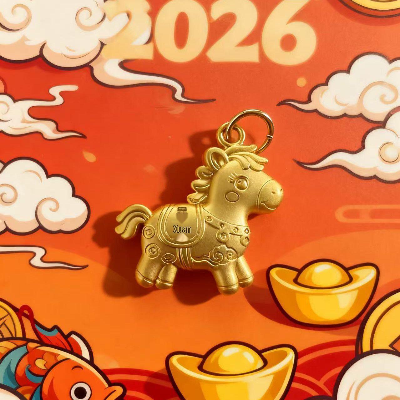 2026 Год Зодиака Роскошный Кожаный Брелок-Подвеска для Автомобиля