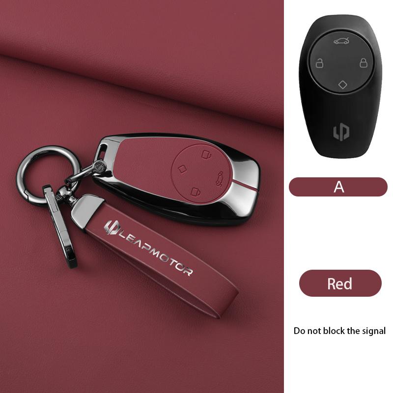 Zinc Alloy Car Key Case Cover for Leapmotor t03 s01 c11 for 2023 Leapmotor C01 T03 S01 C11 Leap Motor Holder Key Fob Keychain