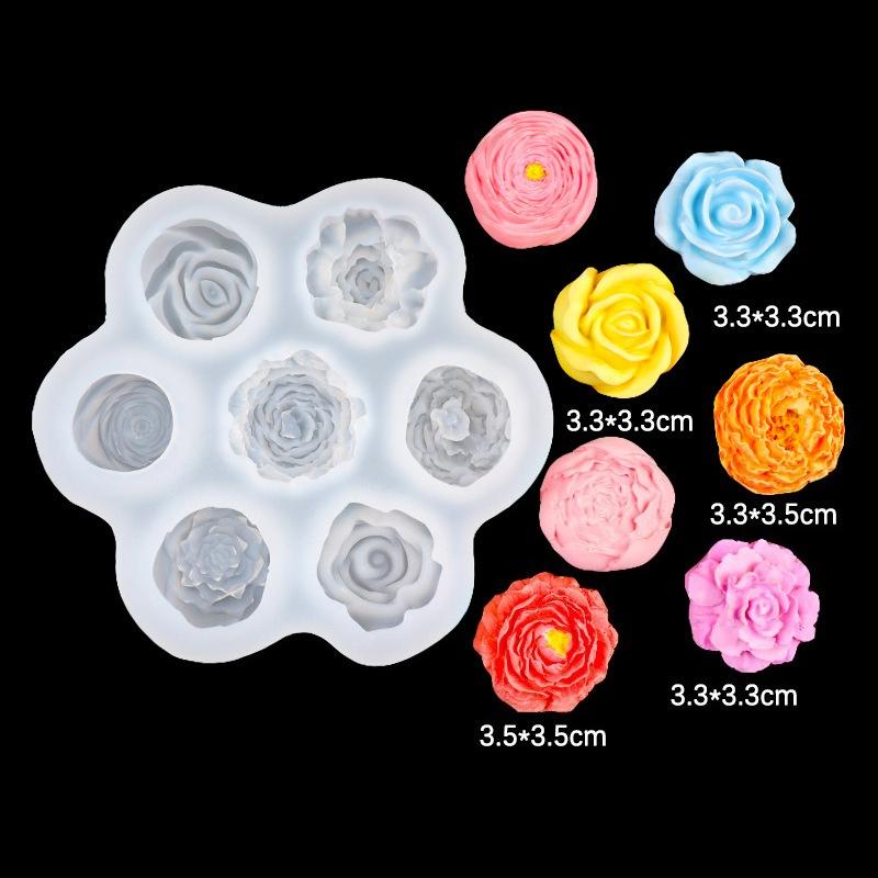 

Flower Chocolate Silicone Mold Three-dimensional Rose Peony DIY Mousse Cake Mold