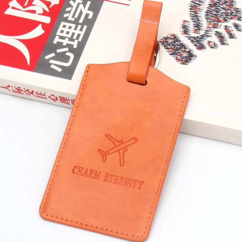 Thick Leather Airplane Boarding Pass Creative Travel Suitcase Tag Checked in Luggage Tags Cute Luggage Tag Address Name Lable