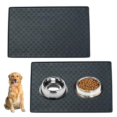 For 60*40cm Silicone Pet Feeding Mat, Cat And Dog Food Mat With Overflow Protection Floor, Cat And Dog Meal Mat With Water Bowl,