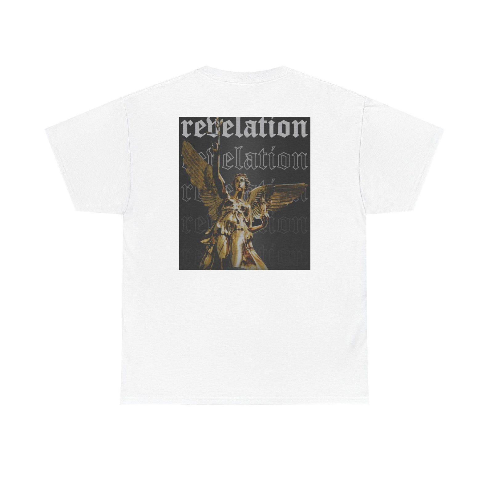 Revelation Angel Graphic T-Shirt - Spiritual Streetwear Tee with Inspirational Design, Unisex Heavy Cotton Top 2XL
