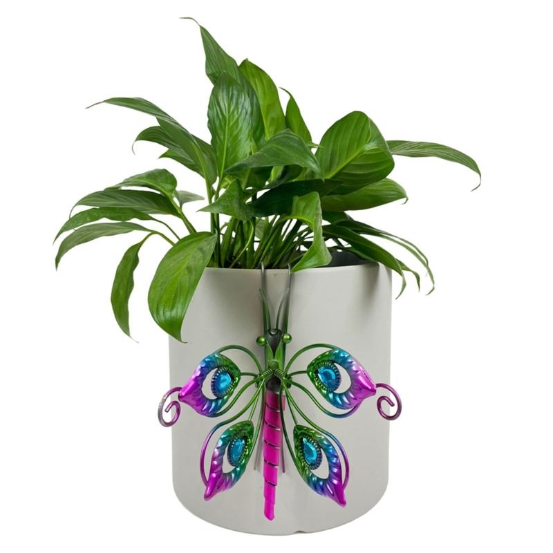 Butterflies Wall Hanging Planter Decors Metal Wall Mounted Planter Garden Yard Decorative Flower Pots Indoor Outdoor