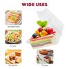 50pcs PET Plastic Cake Slice Containers Disposable Pie Package Box Dessert Storage Box  Bakery Use