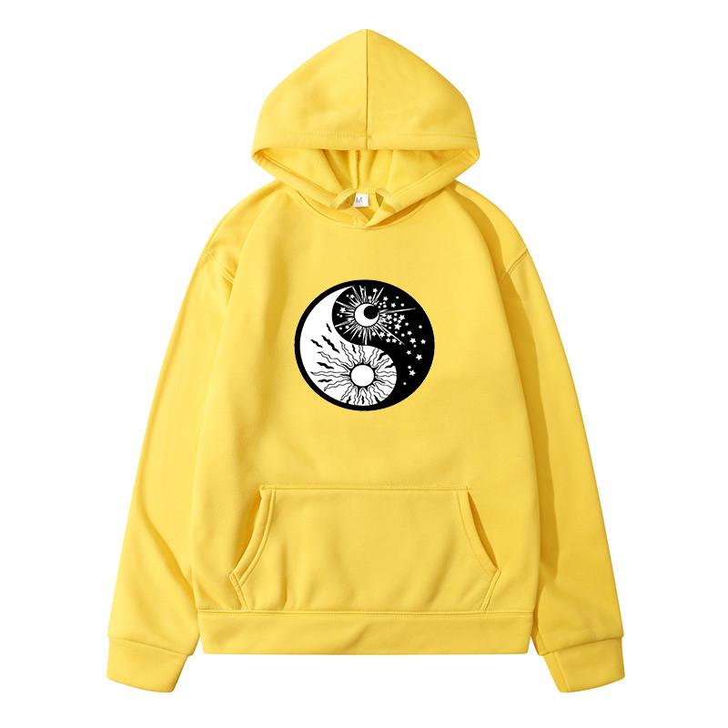 Sun Moon Taiji Printed Sweatshirts for Men Clothing Fashion,Casual  New in Hoodies Sweatshirts Harajuku Y2k Men's