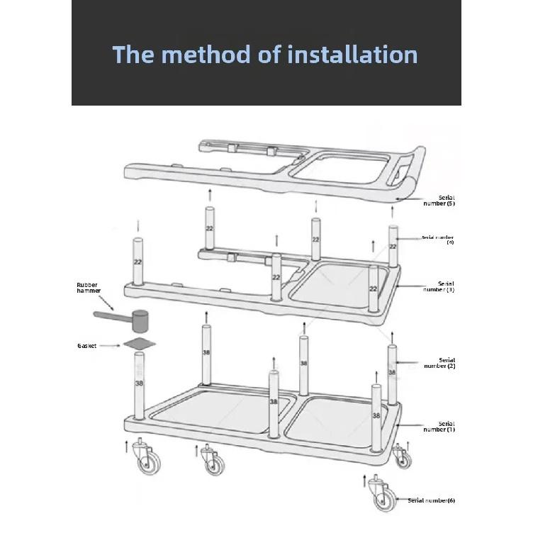 Hotel Restaurant Trolley Dish Cart Push Cart Three Tier Serving Utility Commercial Catering Vehicle Service Trolley Kitchen Cart
