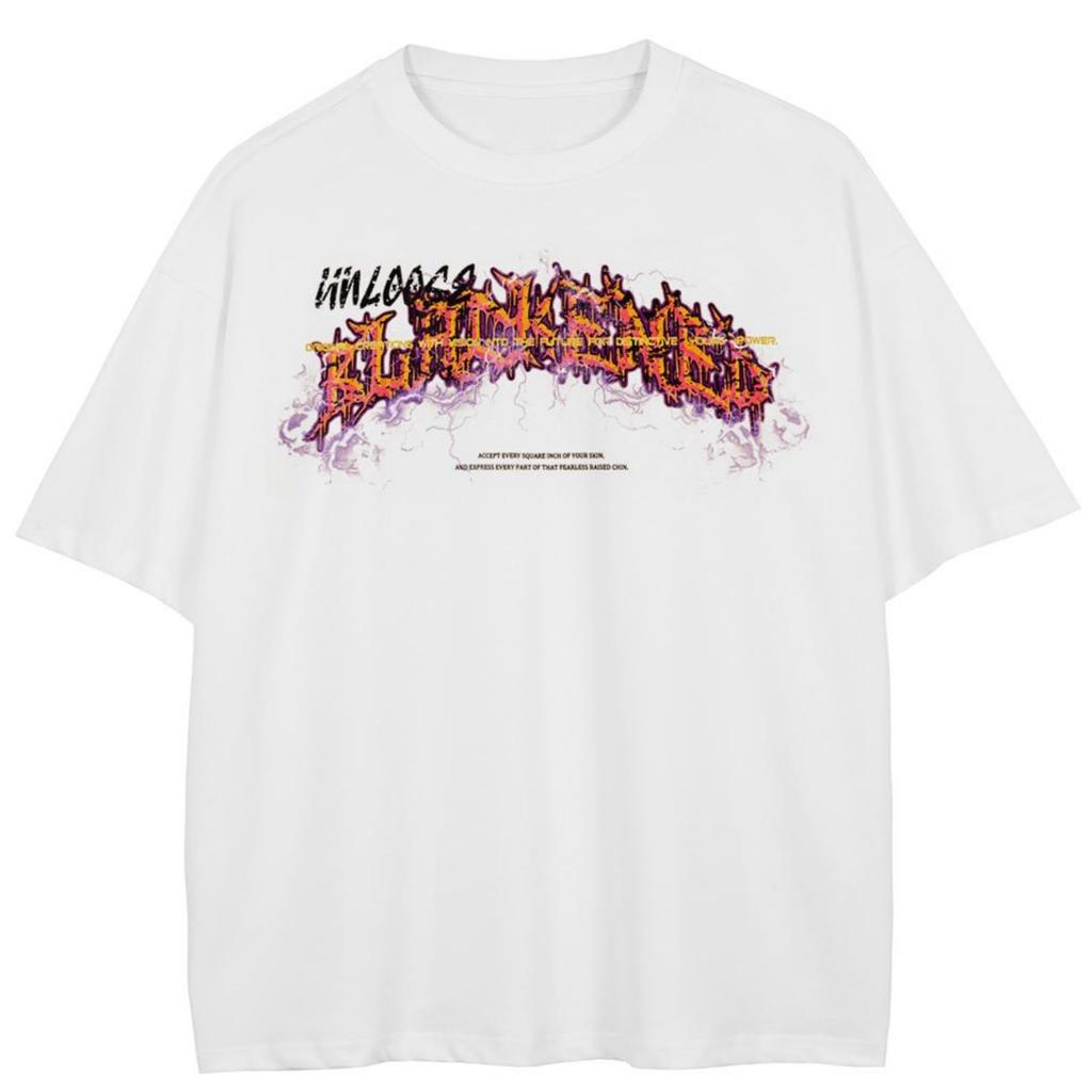 Streetwear Bogstaver Grafisk Sort T-shirt Bomuld Unisex Toppe T-shirts Sommer Korte Ærmer T-shirt