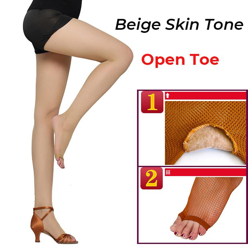 Women'S Kid'S Soft Net Latin Dance Fishnets Tights Closed Toe And Open Toe For Ballroom And Salsa Dancing Basic Nylon Pantyhose