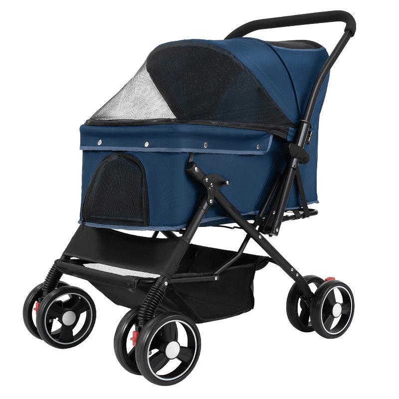 Reversible Pet Stroller Dog Dog Cat Light Foldable Out Pet Stroller Small Dog Stroller