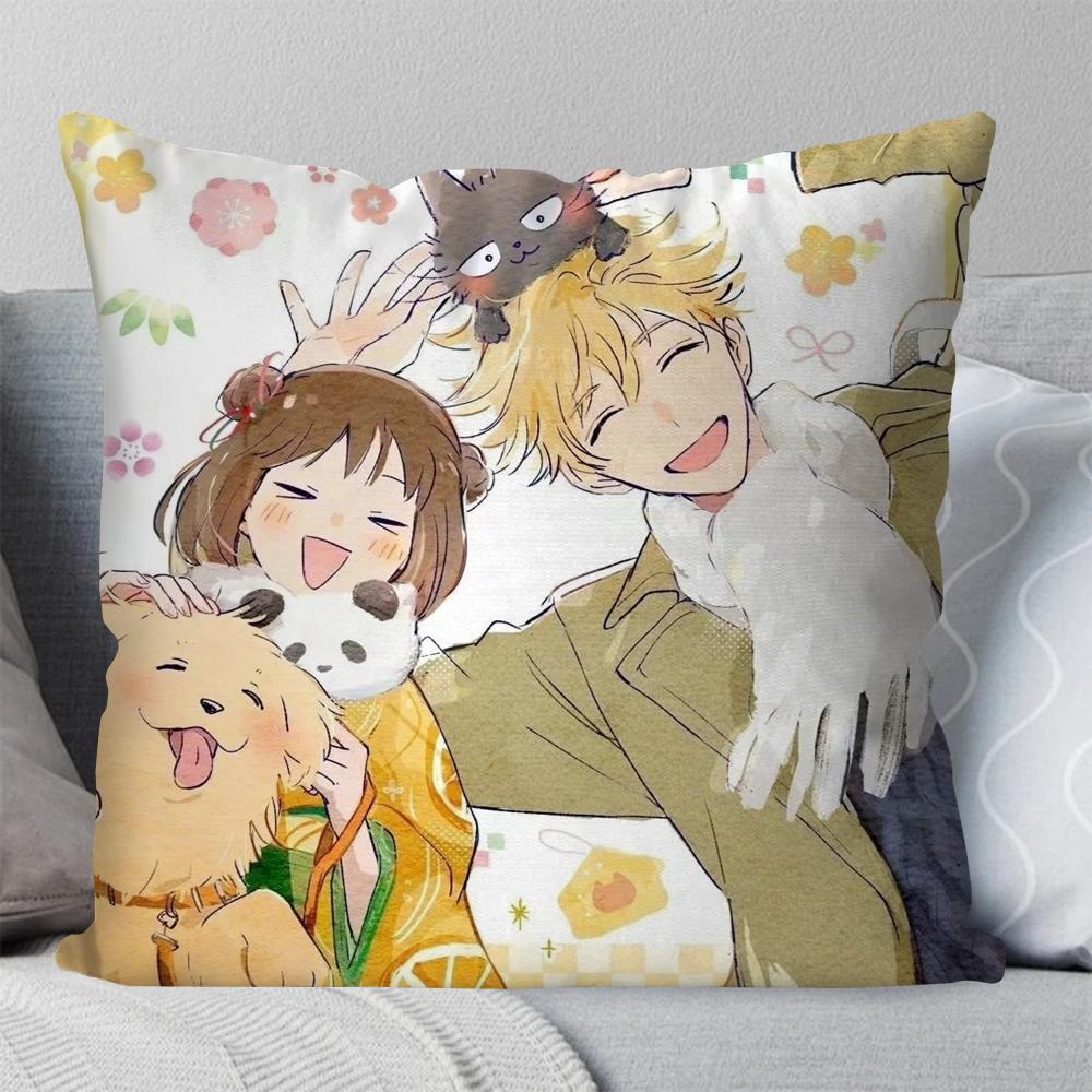 Skip And Loafer Youth Campus Animation Pillow Case Square Pillow Bedroom Sofa Leisure Comfort Living Room Home Decoration 40X40