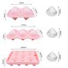 Tiny Diamond Ice Molds , Small Diamond-Shaped Silicone Ice Cube Trays 16 Cubes Per Tray, Easy Release, BPA-Free and Stackable