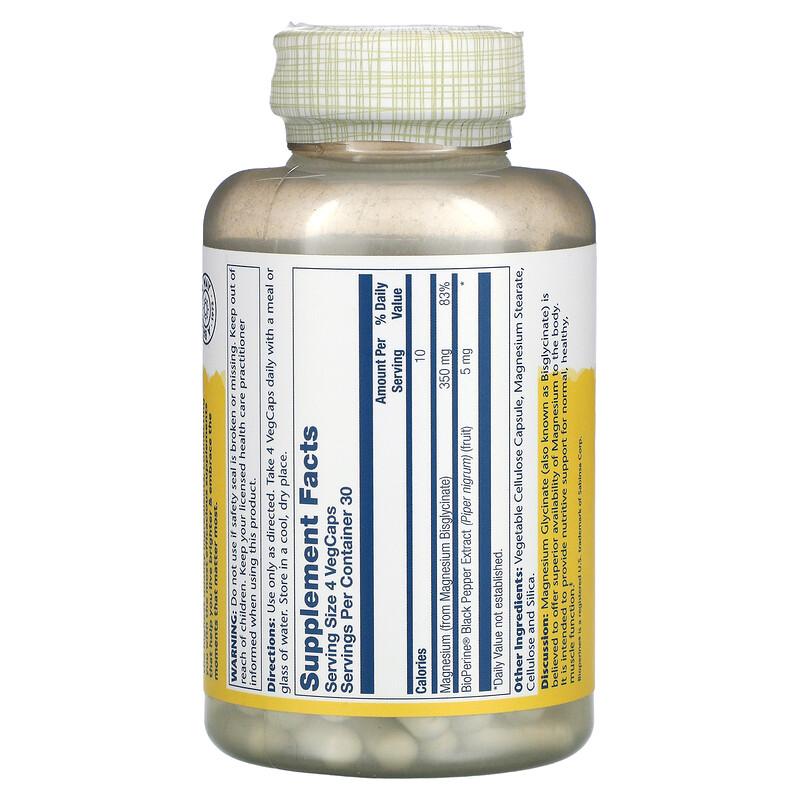 High Absorption Magnesium Glycinate, 350 Mg, 120 VegCaps