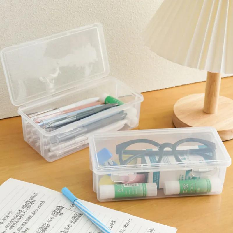 Pencil Storage Box Large Capacity Transparent Stationery Storage Box Pen Holder For Colored Lead Children'S Crayons Drawing And Sketching Pencil Case