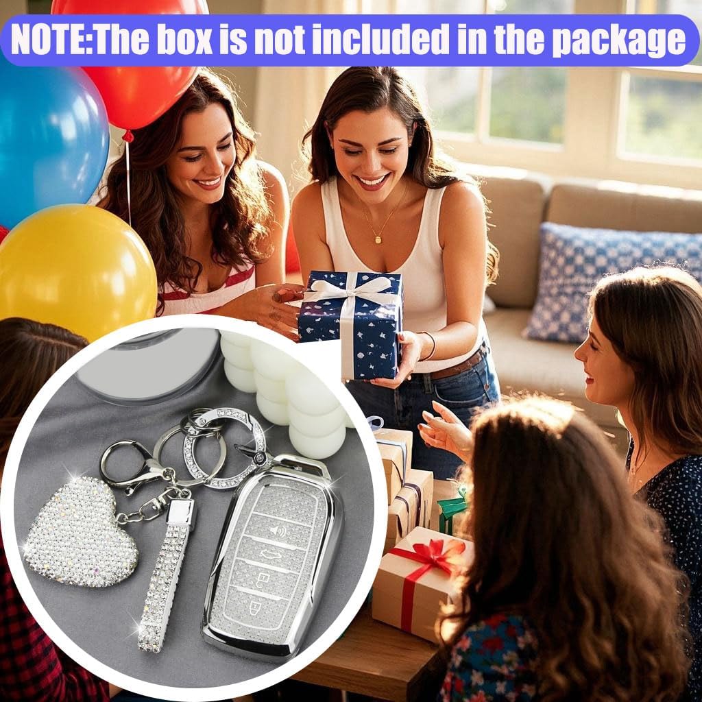 Key Fob Cover With Keychain Fit For Toyota Car Key Holder Compatible With Camry 2025, Venza -2024, RAV4 Prime, Land Cruiser, Fortuner, Grand