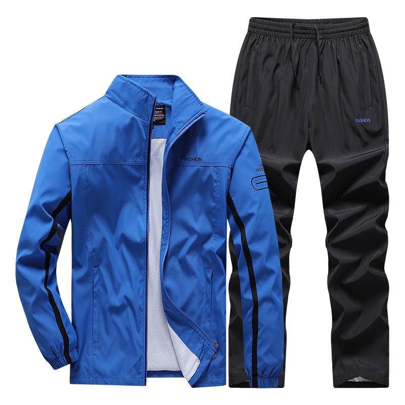 Spring and Autumn Men's Casual Sports Suit Youth Slim Long Sleeve Running Clothing Group Clothing Plus Size