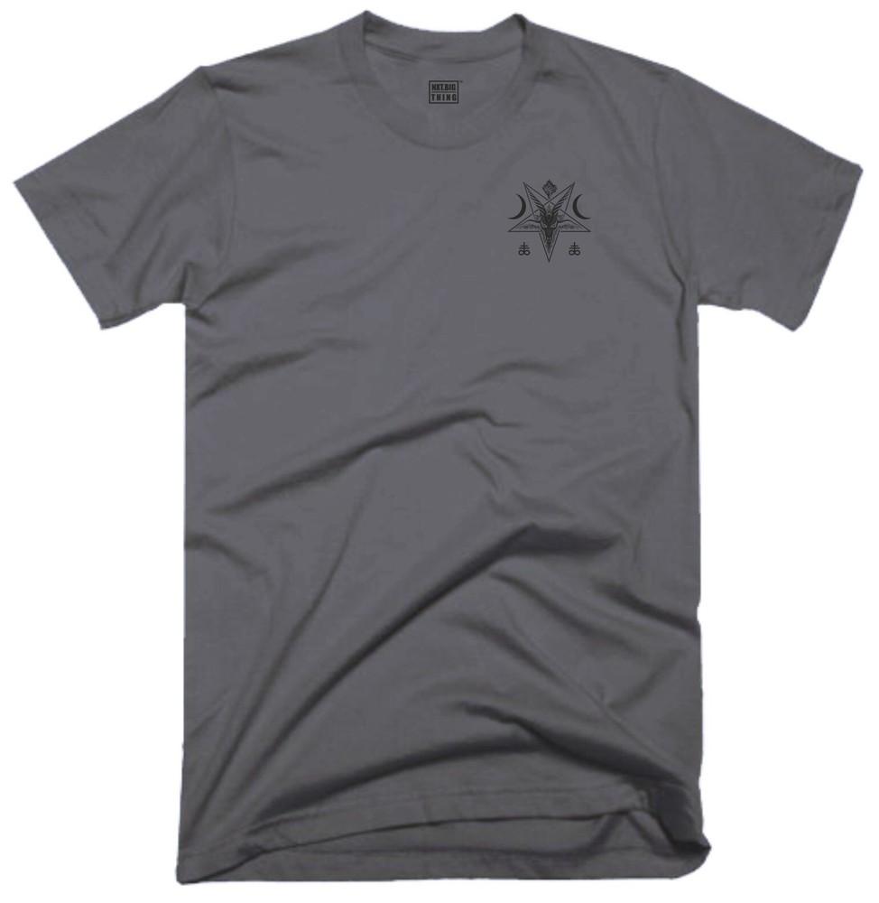 Goat Skull Head T Shirt Small Lucifer Pentagram Devil Demon Satanic Baphomet Top