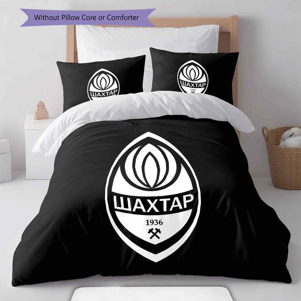 FC Shakhtar Donetsk TappetoMotivo Biancheria da Letto Trapunta Set Copripiumino Federa Decorazione Casa Regalo di Compleanno (1 * copripiumino + 2 * federa, senza nucleo)