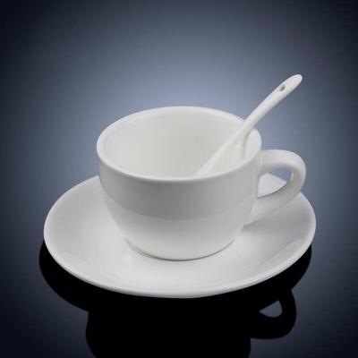 Shangqi 240ml Ceramic Coffee Cup & Saucer Set (2-Pack)