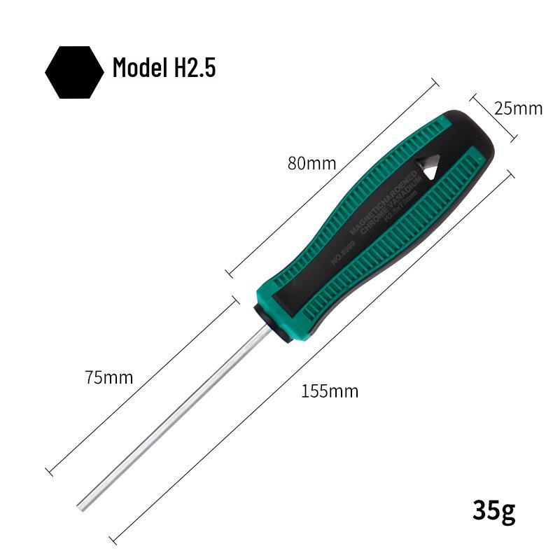 Magnetic Hex Key Screwdriver Set: Sizes H2-H8, Straight Shank