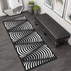 Black White Diagonal Line Minimal Geometric Felt Runner Rug Non Slip Wearproof Modern Long Kitchen Mat