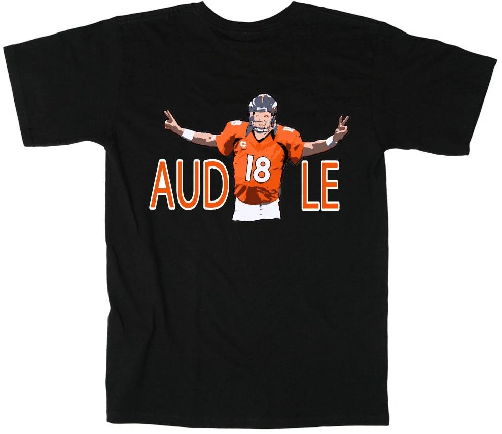 Peyton Manning Denver Broncos  Audible  Jersey T-shirt Shirt BLACK XXXL
