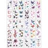 30 Sheets 3D Butterfly Flower English Pattern Temporary Tattoo Sticker,Small Size Body Arm Shoulder Wrist Fake Tattoo Sticker