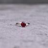 Garnet Minimalist Ring, Genuine Garnet Dainty Ring, January Birthstone Ring, Daily Wear Stackable Ring, Garnet Round Cut Ring, Gift for Her