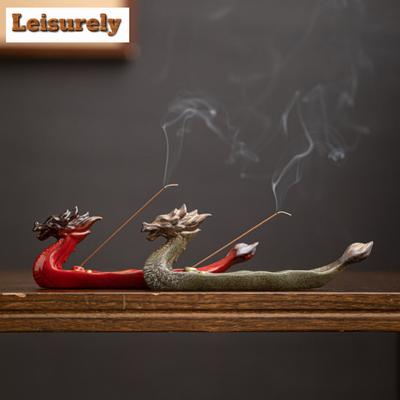 Retro Drachenboot Keramik Räuchergefäß Kreativer Einsatz Aromatherapie Ofen Zen Räuchergefäß Halter Teegeschirr Ornamente