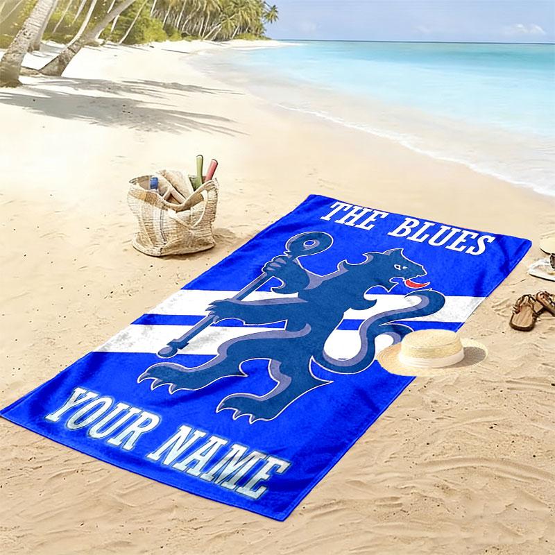 Custom Chelsea Print Beach Towel, Large Soft Quick Dry Towel for Beach Camping Swimming