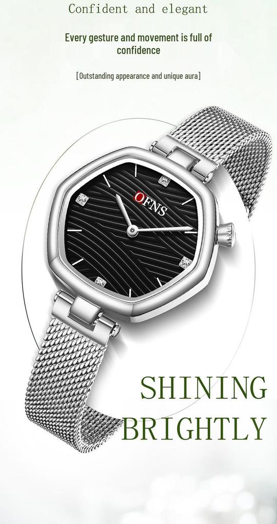 Oufanni Vintage Hexagonal Women's Quartz Waterproof Watch - No Second Hand Design
