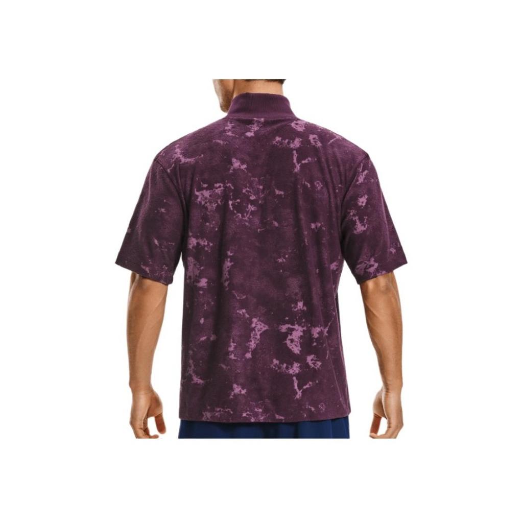 Under Armour Journey Washed Jacquard Embossed Half-Zip Collar Short Sleeve T-Shirt Men Tops Rock-Purple 1377178-572