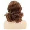 Women Shoulder Length Wave Hair Golden Brown Blonde Synthetic Wavy Wigs with Bangs Heat Resistant Fibre for Daily Cosplay Lolita
