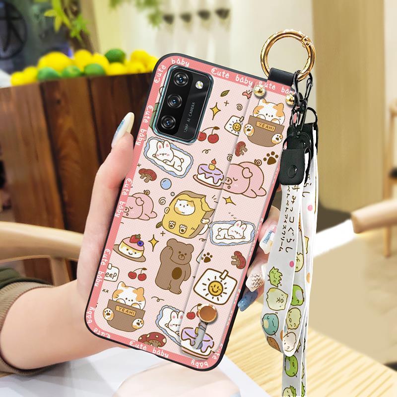 Cute Ring Phone Case For Blackview A100 Anti-knock Wristband Protective Kickstand Cartoon Silicone Fashion Design