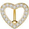 Funkelnder Herz-Bauchnabelring Strass-Bauchnabelring Neuer Bauchnabel-Barbell Schmuck Täglich