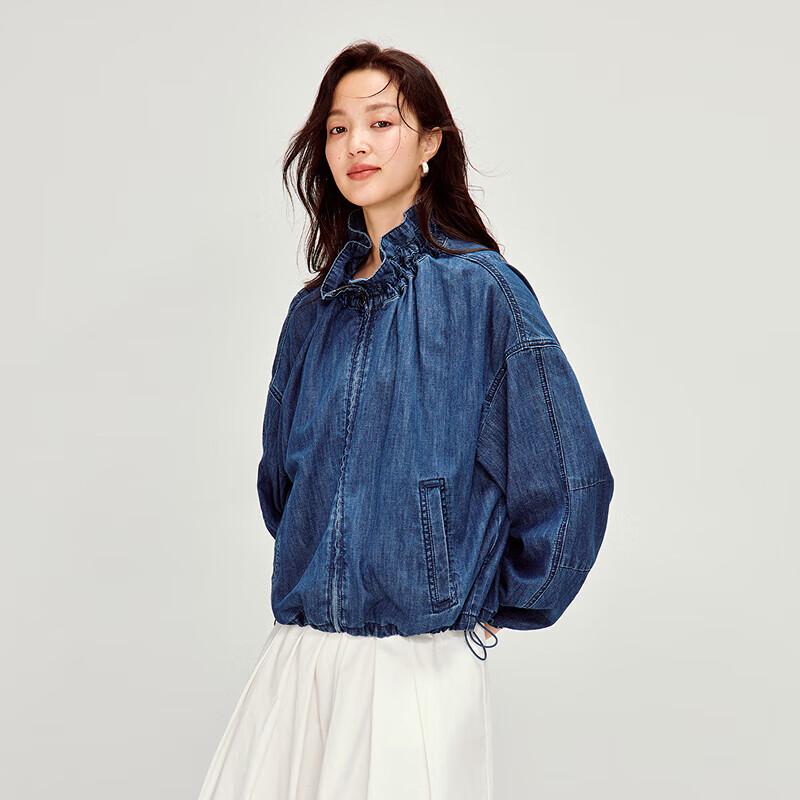 

Женская джинсовая куртка INMAN с воротником-бутоном на молнии M