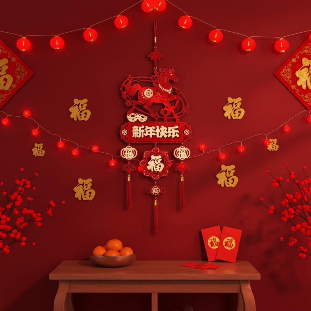 Traditional Horse Year Hanging Decoration Reusable Spring Festival Pendant Entrance