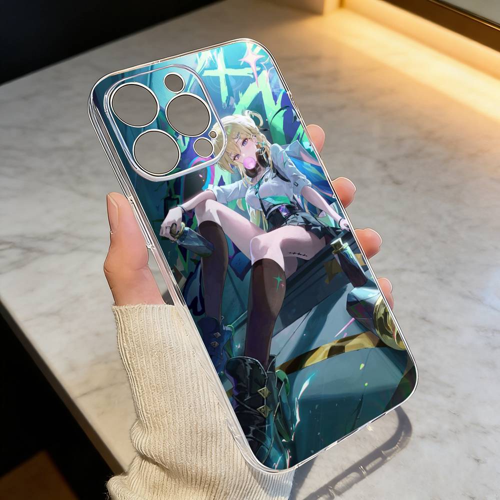 

L-Lynae W-Wuthering Waves Phone Case Transparent Silicone Soft For iPhone 17 16 15 14 13 12 11 Mini Pro Max Plus iPhone12PROMAX