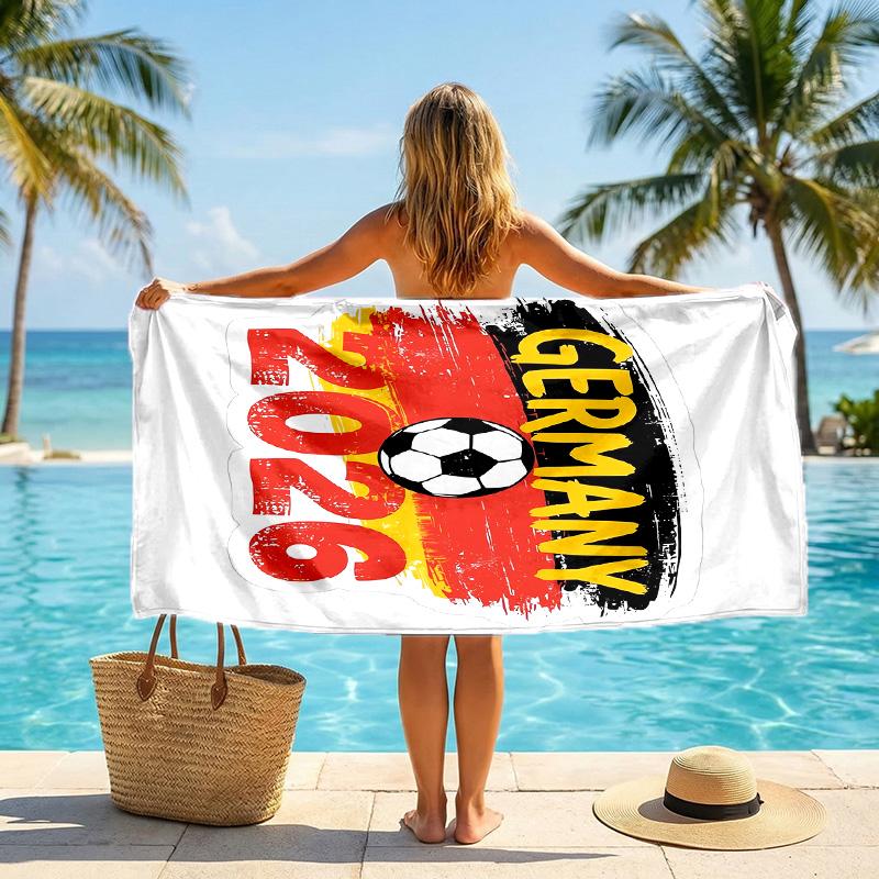 Germany National Football Team Beach Towel Soft Microfiber Summer Towel Quick Dry Absorbent Towel for Beach Swimming Pool Travel