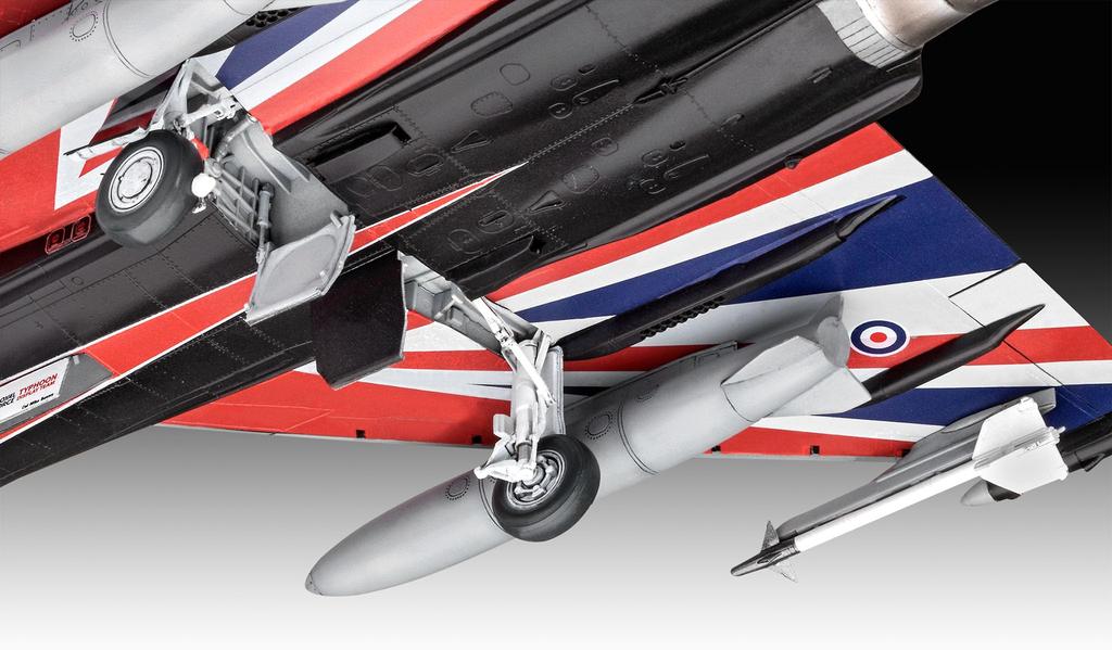Plastikový model letadla Revell Eurofighter Typhoon Blackjack, barva lití, německý model letadla Revell 03820, Royal Air Force. (Revell) 1/48