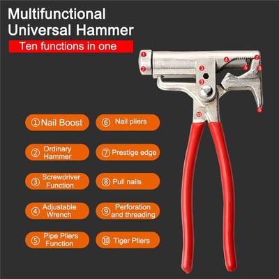 Marteau universel multifonctionnel, pince monobloc, clou de tuyau