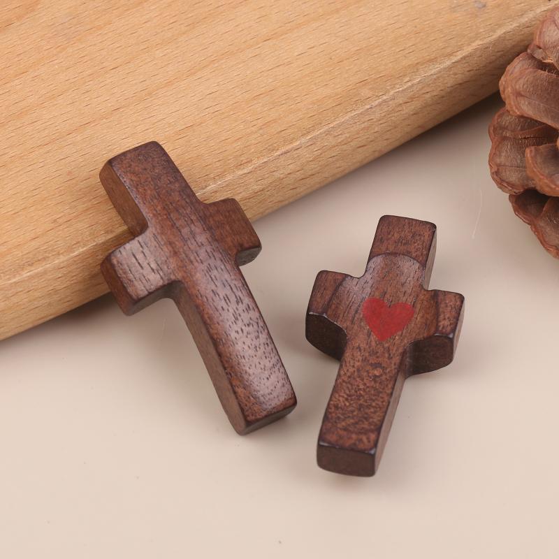 1/2PCS Wooden Pocket Prayer Cross, Small Handheld Cross For Comfort, Pocket Gift For Prayer & Faith